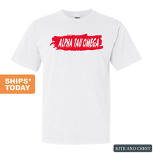 Load image into Gallery viewer, Alpha Tau Omega Comfort Colors T-Shirt - ATO Red Slash Shirt - Kite and Crest