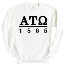 Load image into Gallery viewer, Alpha Tau Omega Sweatshirt - ATO Black Letters Crewneck Sweatshirt - Kite and Crest