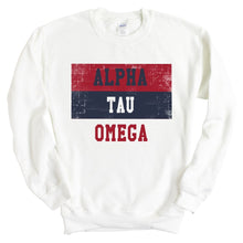 Load image into Gallery viewer, Alpha Tau Omega Sweatshirt - ATO Colorful Stripe Crewneck Sweatshirt - Kite and Crest