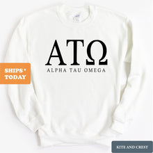 Load image into Gallery viewer, Alpha Tau Omega Sweatshirt - ATO Fraternal Block Crewneck Sweatshirt - Kite and Crest