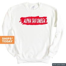 Load image into Gallery viewer, Alpha Tau Omega Sweatshirt - ATO Red Slash Crewneck Sweatshirt - Kite and Crest