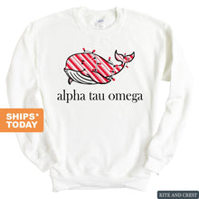 Load image into Gallery viewer, Alpha Tau Omega Sweatshirt - ATO Red Whale Crewneck Sweatshirt - Kite and Crest