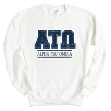 Load image into Gallery viewer, Alpha Tau Omega Sweatshirt - ATO Washed Letters Crewneck Sweatshirt - Kite and Crest