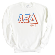 Load image into Gallery viewer, Alpha Xi Delta Sweatshirt - AXID American Colored Crewneck Sweatshirt - Kite and Crest