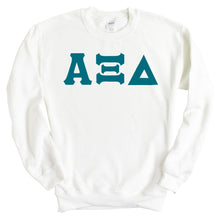 Load image into Gallery viewer, Alpha Xi Delta Sweatshirt | AXID Basic Large Letters Crewneck Sweatshirt | Alpha Xi Delta Sorority Gift Idea - Kite and Crest