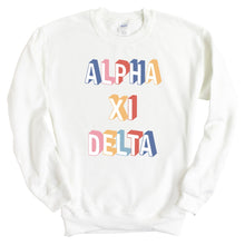 Load image into Gallery viewer, Alpha Xi Delta Sweatshirt | AXID Retro Crewneck Sweatshirt | Alpha Xi Delta Sorority Gift Idea - Kite and Crest