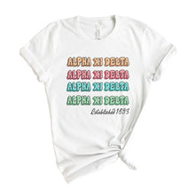 Load image into Gallery viewer, Alpha Xi Delta T-shirt - AXID Stencil Tee - Kite and Crest