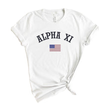 Load image into Gallery viewer, Alpha Xi Delta T-shirt - AXID USA Tee - Kite and Crest