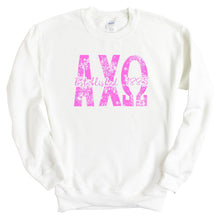 Load image into Gallery viewer, AXO Alpha Chi Omega Pink Floral Sorority Crewneck Sweatshirt - Kite and Crest