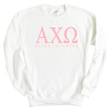 Load image into Gallery viewer, AXO Alpha Chi Omega Pink Letter Sorority Crewneck Sweatshirt - Kite and Crest