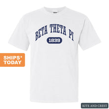 Load image into Gallery viewer, Beta Theta Pi Comfort Colors T-Shirt - Beta Fraternal Arch Shirt - Kite and Crest