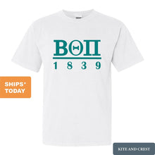 Load image into Gallery viewer, Beta Theta Pi Comfort Colors T-Shirt - Beta Lettered Basic Shirt - Kite and Crest