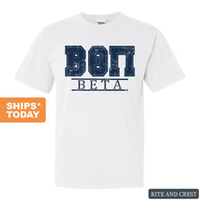 Load image into Gallery viewer, Beta Theta Pi Comfort Colors T-Shirt - Beta Washed Letters Shirt - Kite and Crest