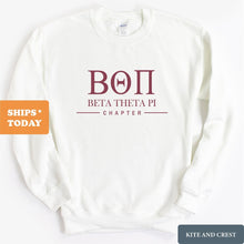 Load image into Gallery viewer, Beta Theta Pi Sweatshirt - Beta Basic Lined Crewneck Sweatshirt - Kite and Crest