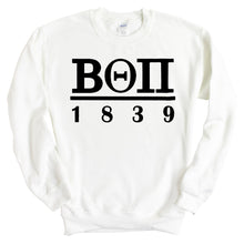 Load image into Gallery viewer, Beta Theta Pi Sweatshirt - Beta Black Letters Crewneck Sweatshirt - Kite and Crest