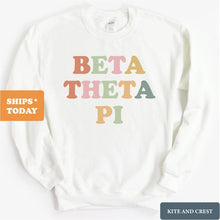 Load image into Gallery viewer, Beta Theta Pi Sweatshirt - Beta Bright and Colorful Crewneck Sweatshirt - Kite and Crest