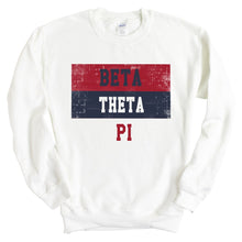 Load image into Gallery viewer, Beta Theta Pi Sweatshirt - Beta Colorful Stripe Crewneck Sweatshirt - Kite and Crest