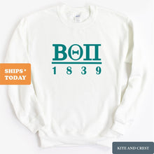 Load image into Gallery viewer, Beta Theta Pi Sweatshirt - Beta Lettered Basic Crewneck Sweatshirt - Kite and Crest