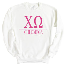 Load image into Gallery viewer, Chi O Chi Omega Big Letters Sorority Crewneck Sweatshirt - Kite and Crest