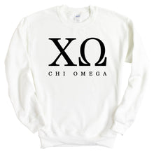 Load image into Gallery viewer, Chi O Chi Omega Block Letter Sorority Crewneck Sweatshirt - Kite and Crest
