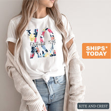 Load image into Gallery viewer, Chi Omega Floral Block Sorority T-Shirt - Kite and Crest