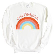 Load image into Gallery viewer, Chi Omega Sweatshirt - CHIO Colorful Rainbow Crewneck Sweatshirt - Kite and Crest