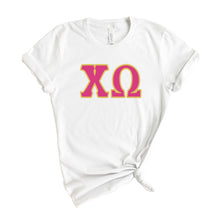 Load image into Gallery viewer, Chi Omega T-shirt - Chi O Cute Letters Tee - Kite and Crest