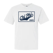 Load image into Gallery viewer, Chi Phi Comfort Colors T-Shirt - Chi Phi Baseball Boxed Shirt - Kite and Crest