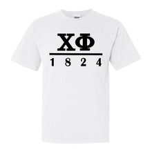 Load image into Gallery viewer, Chi Phi Comfort Colors T-Shirt - Chi Phi Black Letters Shirt - Kite and Crest