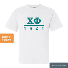 Load image into Gallery viewer, Chi Phi Comfort Colors T-Shirt - Chi Phi Lettered Basic Shirt - Kite and Crest