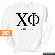 Load image into Gallery viewer, Chi Phi Sweatshirt - Chi Phi Block Letter Crewneck Sweatshirt - Kite and Crest