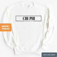 Load image into Gallery viewer, Chi Phi Sweatshirt - Chi Phi Fraternal Block Crewneck Sweatshirt - Kite and Crest