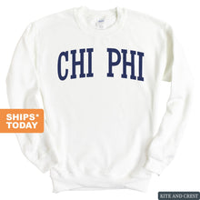 Load image into Gallery viewer, Chi Phi Sweatshirt - Chi Phi Intrinsic Lettered Crewneck Sweatshirt - Kite and Crest