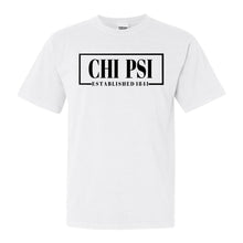 Load image into Gallery viewer, Chi Psi Fraternal Block Comfort Colors T-Shirt - Fraternity Tee - Kite and Crest