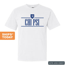 Load image into Gallery viewer, Chi Psi Shield Comfort Colors T-Shirt - Fraternity Tee - Kite and Crest