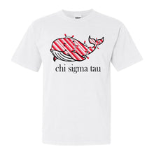 Load image into Gallery viewer, Chi Sigma Tau Red Whale Comfort Colors T-Shirt - Fraternity Tee - Kite and Crest