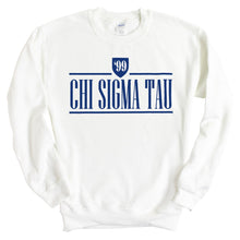 Load image into Gallery viewer, Chi Sigma Tau Shield Sweatshirt - Fraternity Crewneck Sweatshirt - Kite and Crest
