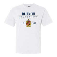 Load image into Gallery viewer, Delta Chi Comfort Colors T-Shirt - DCHI Large Crest Shirt - Kite and Crest