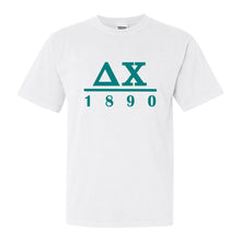 Load image into Gallery viewer, Delta Chi Comfort Colors T-Shirt - DCHI Lettered Basic Shirt - Kite and Crest