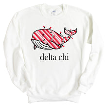 Load image into Gallery viewer, Delta Chi Sweatshirt - D-Chi Red Whale Crewneck Sweatshirt - Kite and Crest