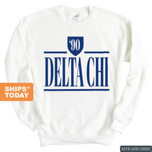 Load image into Gallery viewer, Delta Chi Sweatshirt - D-Chi Shield Crewneck Sweatshirt - Kite and Crest