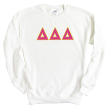 Load image into Gallery viewer, Delta Delta Delta Sweatshirt - Tri Delta Cute Letters Crewneck Sweatshirt - Kite and Crest
