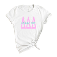 Load image into Gallery viewer, Delta Delta Delta T-shirt - Tri Delta Bright Retro Tee - Kite and Crest