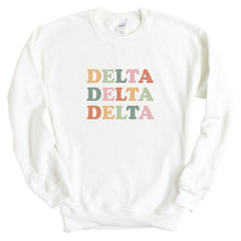 Load image into Gallery viewer, Delta Delta Delta Tri Delta Bright and Colorful Sorority Crewneck Sweatshirt - Kite and Crest