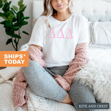 Load image into Gallery viewer, Delta Delta Delta Very Pink Sorority T-Shirt - Kite and Crest