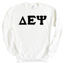 Load image into Gallery viewer, Delta Epsilon Psi Basic Black Letters Sweatshirt - Fraternity Crewneck Sweatshirt - Kite and Crest