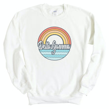 Load image into Gallery viewer, Delta Gamma Sweatshirt - Dee Gee (DG) Wavy Rainbow Crewneck Sweatshirt - Kite and Crest