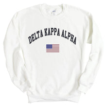 Load image into Gallery viewer, Delta Kappa Alpha Traditional Flag Sweatshirt - Fraternity Crewneck Sweatshirt - Kite and Crest