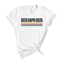 Load image into Gallery viewer, Delta Kappa Delta Colorful Stripes T-shirt - Kite and Crest
