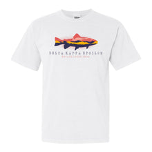 Load image into Gallery viewer, Delta Kappa Epsilon Fishing Comfort Colors T-Shirt - Fraternity Tee - Kite and Crest